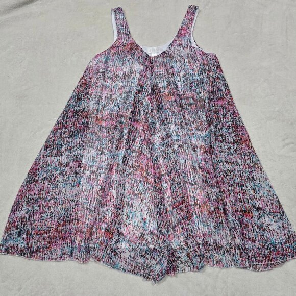 Decree ✦ Sleeveless Chiffon Dress ✦ Abstract Multicolor Print w/ Soft Lining M - Picture 9 of 16